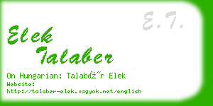 elek talaber business card